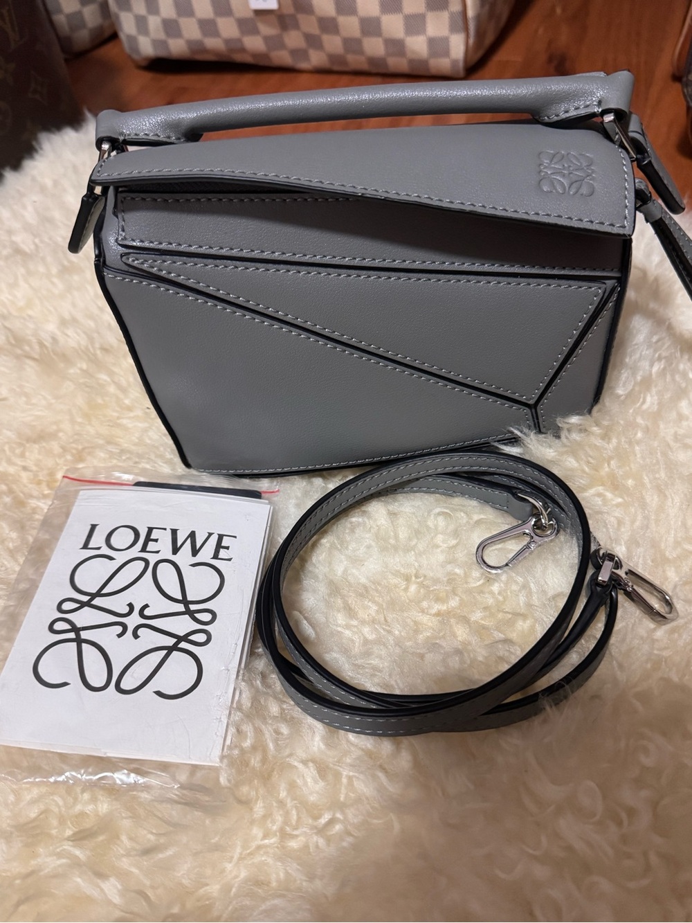 Loewe Puzzle Mini Top-Handle Bag in Gray